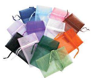 24 Assorted Organza Drawstring Silk Pouch Bags #1 #2