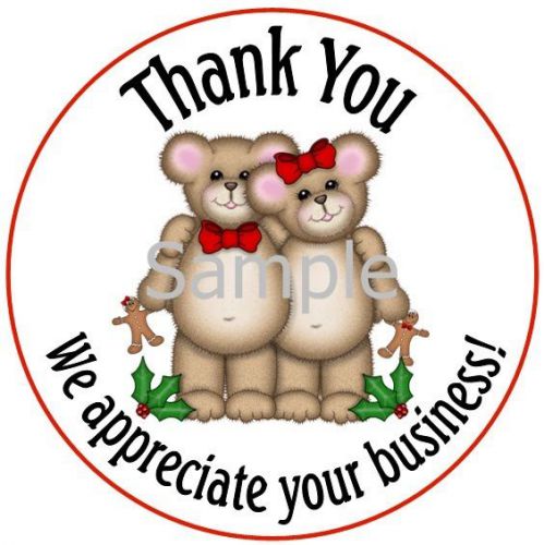THANK YOU - CHRISTMAS BEARS #6 ~  1&#034; STICKER / SEAL LABELS