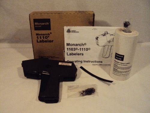 NEW MONARCH 1110 LABELER LABEL MARKING PRICE GUN + WHITE LABELS &amp; 2 INK ROLLERS