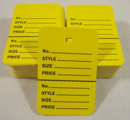 100 Yellow Unstrung Coupon Garment Merchandise Price Tags Small