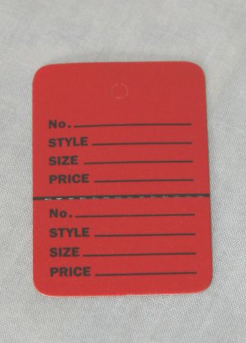 100 RED Small (1.1/4 x1.7/8) Perforated Unstrung Price Merchandise Store Tags