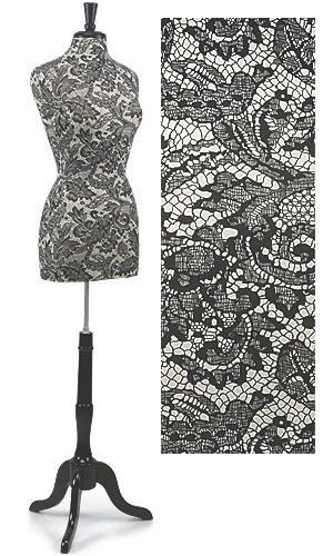 Woman&#039;s black lace black base dressform dressmaker form tripod mannequin shapes for sale