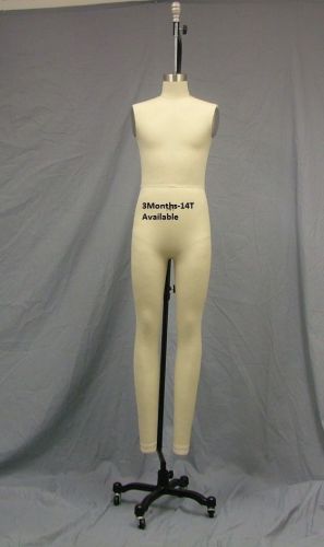 12 year child full body professional dress form mannequin w/ rolling base (12t) for sale