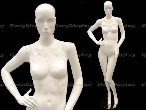 Fiberglass female mannequin high glossy white abstract fashion style #mc-anna05 for sale