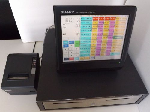 Cash register sharp pos terminal up-3500 touch screen 12.1&#034;/epson printer m129h for sale