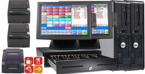 Pcamerica rpe restaurant pizza bar system pro express 2 pos stations new for sale