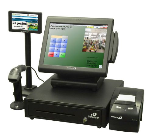 NEW POINT OF SALE 15 INCH BEMATECH ALL IN ONE COMPLETE SYSTEM 3 YEAR WARRANTY