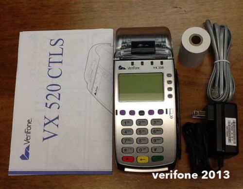 Verifone vx 520 dual comm ip/dial, emv ready smart card, nfc (apple pay) new for sale