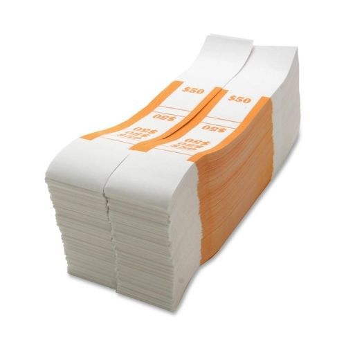 Sparco $50 Bill Strap - 1000 Wrap(s) - Kraft - Orange