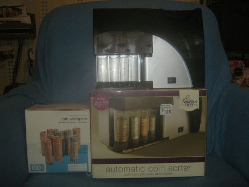 Home Elements Automatic Coin Sorter + BONUS 100 COIN WRAPPERS BARELY USED
