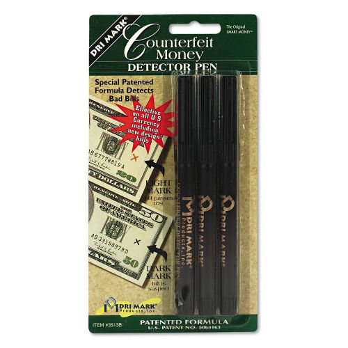 Dri Mark Counterfeit Bill Detector Pen US Currency Smart Money - 3 pack Pens