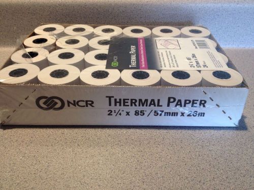 2-1/4 x 85&#039; 1-Ply 55g NCR 997964 Thermal Paper 24 Rolls