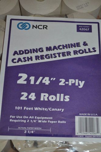 NEW 2 1/4&#034; 2-Ply, 101 Feet Canary Adding Machine &amp; Cash Register, 24 Paper Rolls