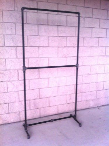 Clothing Garment Double Row Rack 36&#034; Wide 80&#034; Tall Vintage