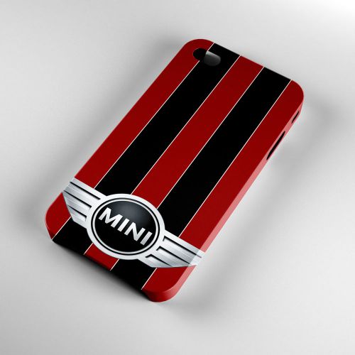 Mini Cooper Red Stripe Car Racing Logo iPhone 4/4S/5/5S/5C/6/6Plus Case 3D Cover