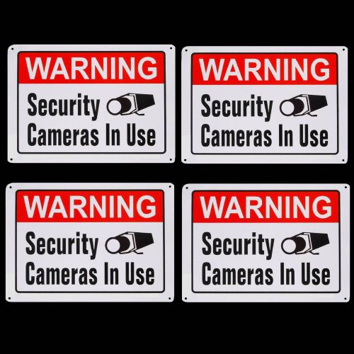 METAL HOME SECURITY CCTV CAMERAS SYSTEM IN USE WARNING YARD NO TRESPASSING SIGNS