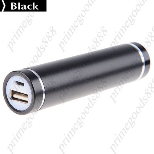 2600 Metal Mobile Power Bank External Power Charger USB Multi Adapter Black