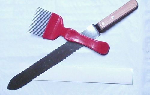 NEW Serrated Uncapping  Knife &amp; fork Beekeeping Stainless steel US Seller