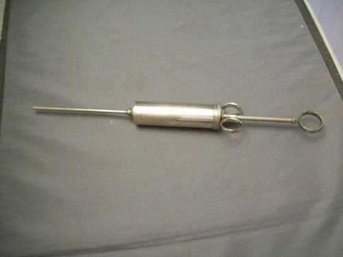 Vintage Stainless Steel Veterinarian&#039;s  Animal Oral Syringe