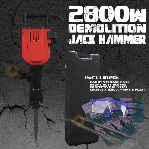 2800W Electric Demolition Jack Hammer Concrete Breaker Punch Chisel Bit HD Tools