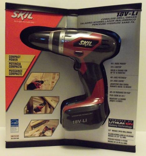 New skil 3/8&#034; variable speed cordless drill / driver 18v lithium battery nib for sale