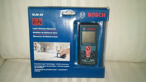 Bosch glm40 laser distance measurer 140&#039; range  backlit display glm 40 ip54 rate for sale