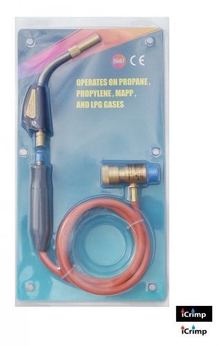 Mapp gas turbo torch propane self ignite 1.2m cord heavy duty plumbers tool new for sale
