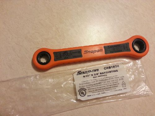SnapOn Wrench,Box,Ratcheting,Non-Conductive Composite,9/16&#034;-3/4&#034;,12-pointCRB1824
