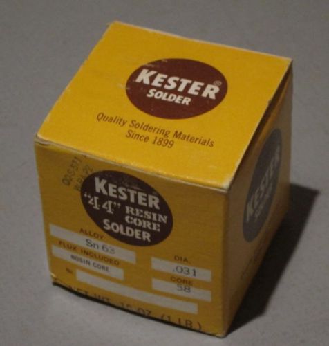 Kester 44 Resin Core Solder Wire 63/37  .031 diam Core 58  NOS