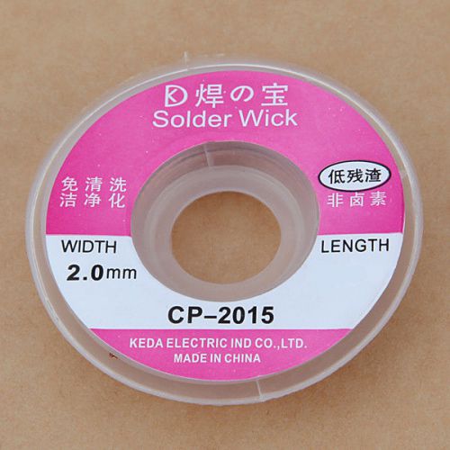New 3.28ft 1m 2mm Desoldering Braid Solder Remover Wick Wire Cable CP-2015