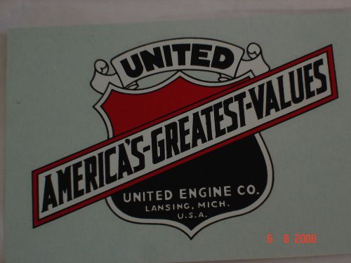 &#034;United&#034;  Decal for Antique gas engine