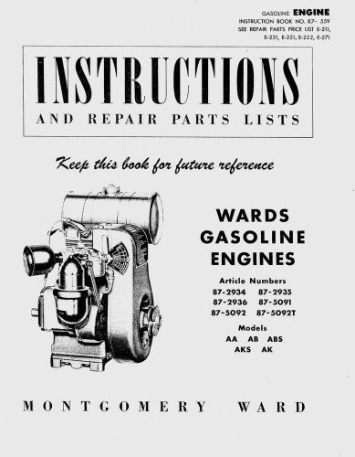 Montgomery Ward Gasoline Engines Manual