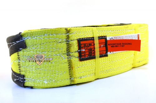 EE2-904 X14FT Cut Slip Resistant Nylon Lifting Sling Strap 4 Inch 2 Ply 14 Foot