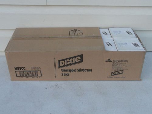 10 box case of Dixie Unwrapped Stir Straws HS5CC 10,000 straws - FREE shipping!