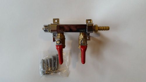 2-way Co2 gas Distributor Manifold Excellent for Homebrew Beer Fits 5/16 ID Hose