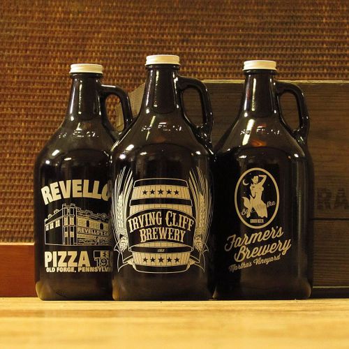 6 custom printed beer growlers featuring your design - craft beer brewing for sale