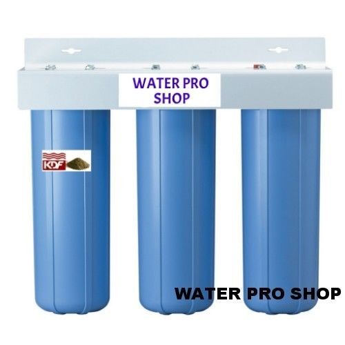 Triple big blue 20&#039;&#039; water filter system 1&#034; sediment &amp; carbon &amp; kdf55-gac for sale