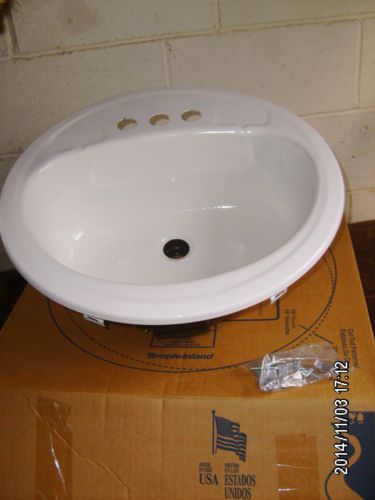 new CRANE 19&#034; Galaxy round lavatory bath sink -white enamel steel