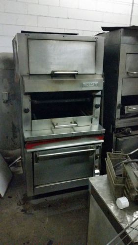 VULCAN UPRIGHT BROILER..  WITH FINISHING OVEN ABOVE, STANDARD OVEN BELOW