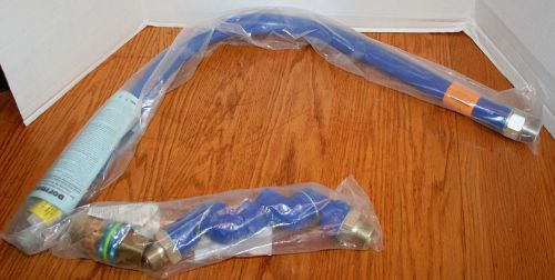 Dormont 1&#034; x 48&#034; blue gas connector hose with double swivel max &amp; snapfast for sale