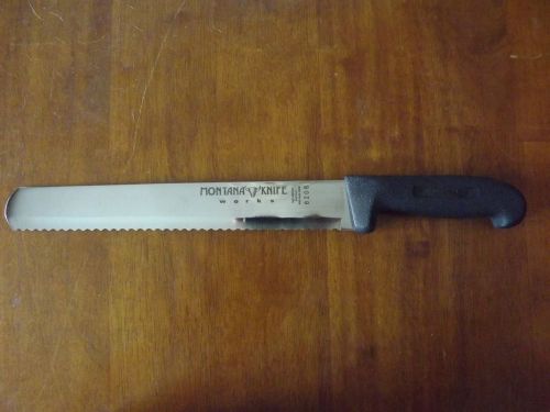 Montana Knifeworks 10&#034; Serrated Bread Knife Black Fibrox Handle Brand New!!