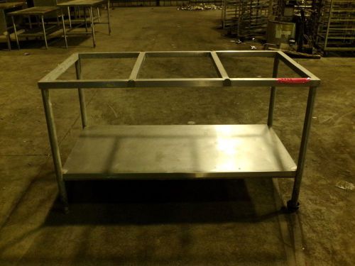 Stainless Steel Prep table with clips for 3 inset worktops and underneath shelf