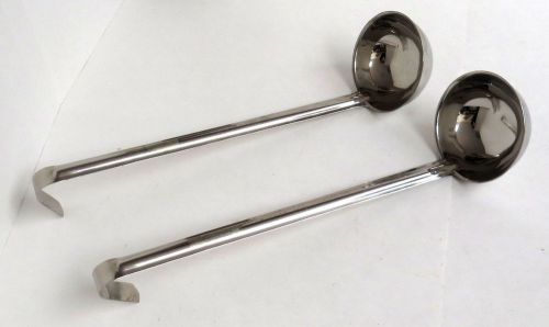 Stainless steel chef commercial 15&#034; ladle 6 oz lot of 2 for sale