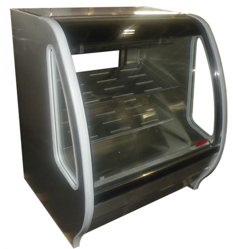 39&#034; curved glass deli bakery display case refrigerated *new led interior lights* for sale