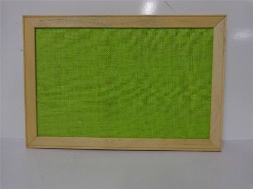 Vintage 12 x 18 green burlap message bulletin wood frame wall mount display for sale