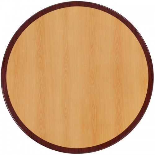 Flash Furniture TP-2TONE-48RD-GG Round Two-Tone Resin Cherry and Mahogany Table