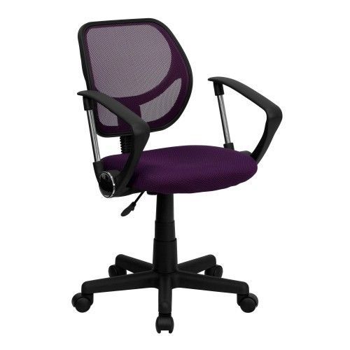 Flash Furniture WA-3074-PUR-A-GG Mid-Back Purple Mesh Task Chair and Computer Ch