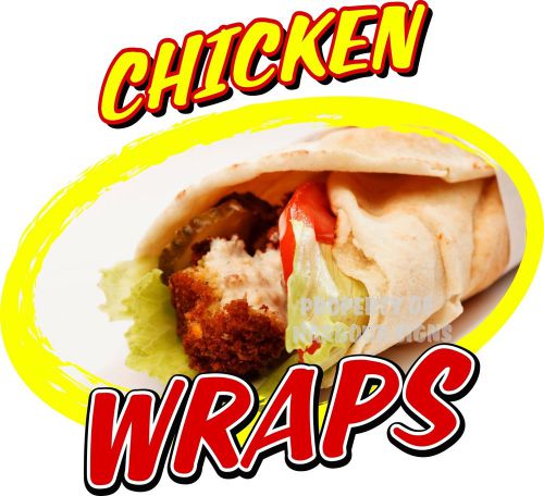 Chicken Wraps Food Truck Concession Restaurant Vinyl Sign Stickers Decal 14&#034;