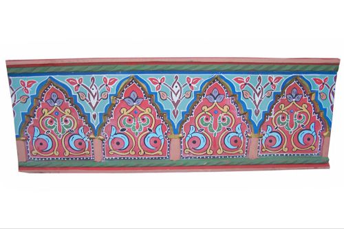 MOROCCAN CORNICE DECOR: BEAUTIFUL HAND CRAFTED &amp; HAND PAINTED WOODEN BORDER ART