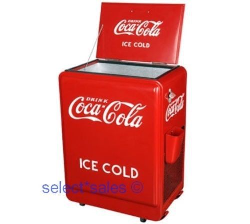 New 1950 Classic Style Coca Cola Refrigerator Fridge Coke Machine Ice Box Cooler